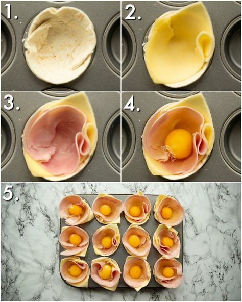 Ham Egg And Cheese Muffin Cups, Egg Muffin Cups Tortilla, Tortilla Cups Muffin Tins Breakfast, Breakfast Tortilla Cups, Tortilla Muffin Cups, Tortilla Cups Muffin Tins, Tortilla Egg Cups, Egg And Ham Cups, Ham And Egg Muffin Cups