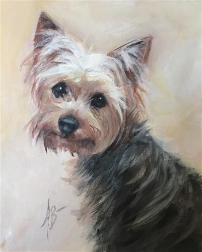 Yorkie Terrier Sketch, Dogs Portraits, Yorkie Pictures, Yorkie Painting, Animal Paintings Acrylic, Homescreen Idea, Dog Portraits Art, Yorkie Terrier, Dog Painting