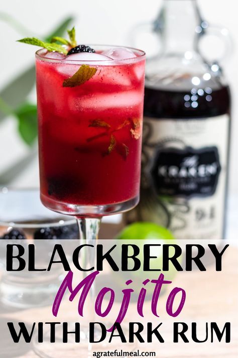 Mojito Recipe Pitcher, Berry Mojito, Best Mojito Recipe, Dark Rum Cocktails, Vodka Mojito, Blackberry Mojito, Recipes Winter, Mint Drink, Raspberry Mojito