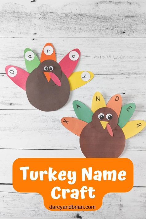 Turkey Name Craft | Thanksgiving Activity for Preschoolers Feather Letter Turkey, Turkey Crafts Preschool, Prek Thanksgiving, Diy Picture Frames Crafts, Educational Activities For Preschoolers, Activity For Preschoolers, Thanksgiving Activity, Free Printable Templates, Turkey Crafts