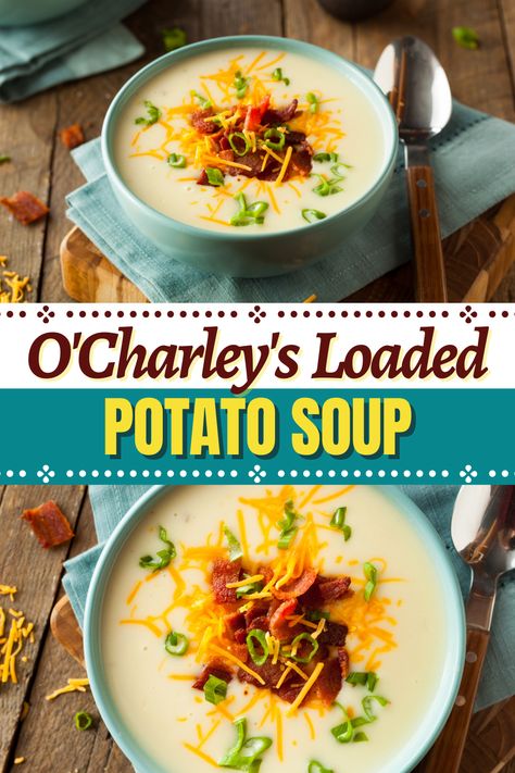 O Charleys Loaded Potato Soup, O Charleys Potato Soup, Ocharleys Loaded Potato Soup, O Charleys Potato Soup Recipe, Ocharleys Potato Soup, Crockpot Loaded Potato Soup, Loaded Potato Soup Recipe, Best Potato Soup, Cheesy Potato Soup