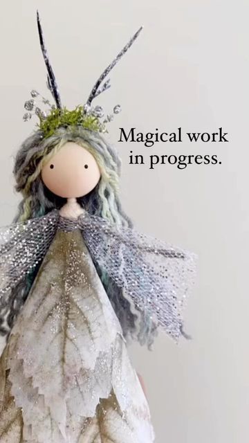 Wands and Willows on Instagram: "Inspired by a little magic. 🐉 . . . . #dragonfairy #forestfairy #fairyvibes #fairyart #workinprogress #dollmaking #fairy #fairydoll #handmadelife #dollcollection #artsandcrafts #winterfairy #witchesdoitbetter" Pipe Cleaner Fairies, Pixie Doll, Small Dolls, Homemade Dolls, Bendy Doll, Fairy Crafts, Winter Fairy, Workshop Ideas, Beautiful Bugs