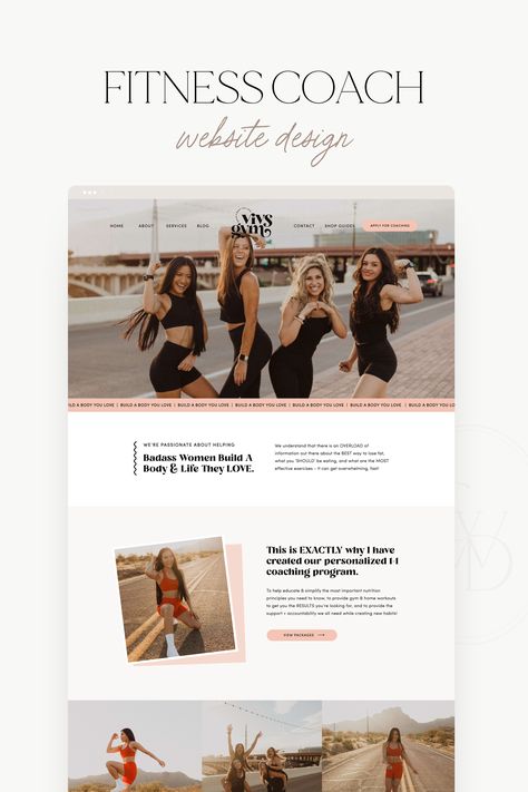 Showit Health & Fitness Coach Website Design | Coach Website Inspiration Nutrition Website Design, Coaching Website Design, Health Coach Website, Coach Website Design, Personal Trainer Website, Colorful Website Design, Female Personal Trainer, Simple Website Design, Nutritionist Dietitian