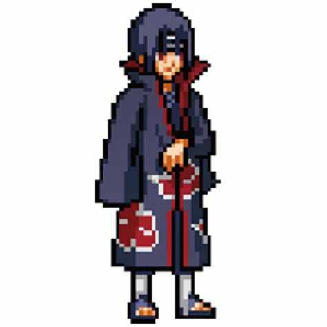 Anime Naruto Sticker - Anime Naruto - Discover & Share GIFs Pixel Characters Gif, Itachi Pixel Art, Gif Pixel Art Animation, Pixel Gift, Gif Pixel, Pixel Character, Pixel Gif, Anime Pixel, Piskel Art