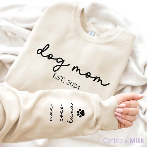 Clothes Painting, Dog Accesories, Dog Mom Sweatshirt, Tee Designs, Custom Birthday Gifts, Mom Sweatshirt, Gift For Dog, Tee Design, Mom Gift