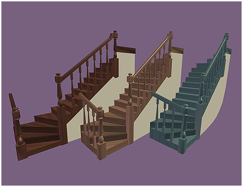 SimsStuffMaybe Winding Stairs, How To Draw Stairs, Sims 2 House, Sims 3 Worlds, Witchy House, Sims 3 Cc Finds, Winding Staircase, Sims Houses, Vintage House Plans