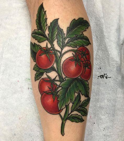 Tomato Tattoo, Vegetable Tattoo, Fruit Tattoo, Tomato Vine, Garden Tattoos, Food Tattoos, Tattoo Prices, Vine Tattoos, Plant Tattoo