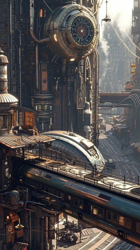 Victorian Street, Art Deco Ideas, Steampunk City, Fantasy City Map, Sci Fi Wallpaper, Steampunk Aesthetic, Steampunk Tendencies, Cyberpunk City, Victorian Architecture