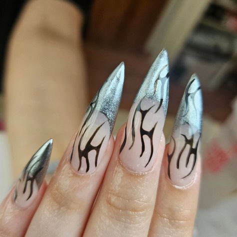 Birthday nails for my cousin !!! - ●Gel x nails by Delilah● - #gelxchicago#gelxnails#nails2024#nailinspo#cybersigilism#stilettonails#birthdaynaiks#gothnails#altnails#gothnailinspo#clubnails Nails Cybersigilism, Gel X Nails, X Nails, Birthday Nails, My Cousin, Nails, Birthday, Quick Saves