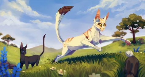 Songpaw hunting by LttleGhost Warrior Cats Name Generator, Wc Oc, Warrior Oc, Cat Fanart, Warrior Cat Names, Warrior Cat Memes, Warrior Cats Comics, Warrior Cats Books, Warrior Cats Fan Art