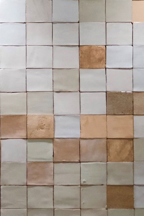 New Terracotta glazed white and bisque panel of tiles. #newterracotta #whitetiles #glazedtiles #interiordesign #moodboard Interiordesign Moodboard, New Terracotta, Glazed Tiles, Terracotta Tiles, Handmade Tiles, White Tiles, Cement Tile, Metallic Colors, Mood Boards