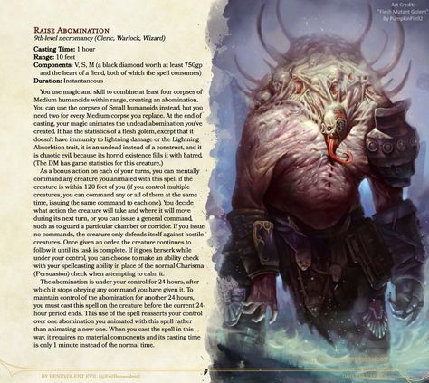 Dnd Necromancer Spells, Necromancy Spells Dnd, Dnd Necromancer, Necromancy Spells, Dnd Feats, Plant Monsters, 5e Spells, Homebrew Spells, Warlock Spells