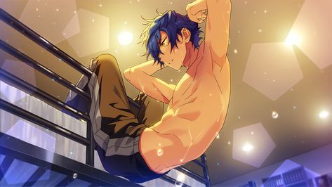 Jun Sazanami/Gallery | The English Ensemble Stars Wiki | Fandom Jun Sazanami, Animated Cartoon Movies, Anime Guys Shirtless, Summer Cards, Event Outfit, Shining Star, Cartoon Movies, Ensemble Stars, Digital Illustration