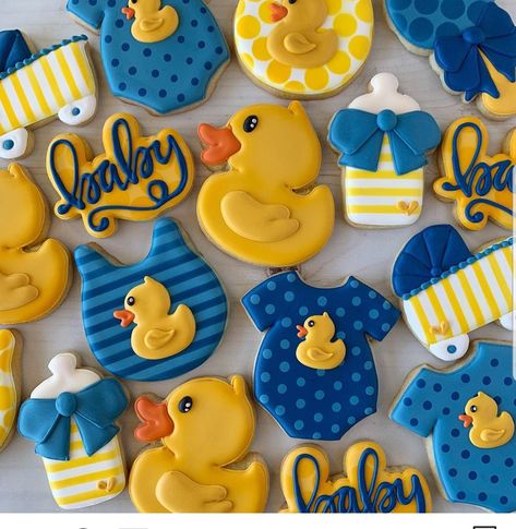 Flooded Cookies, Duck Baby Shower Theme, Rubber Ducky Birthday, Duck Cookies, Cookie Bouquets, Duck Party, Ducky Baby Showers, Butter Shortbread, Ducky Baby Shower