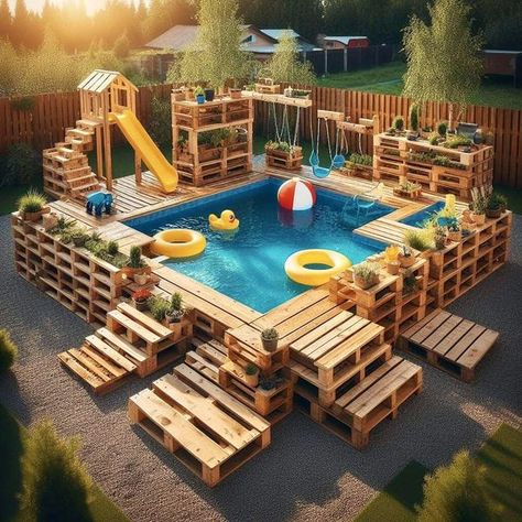 Ideas De Piscina, Best Above Ground Pool, Backyard Kids Play Area, Play Area Backyard, Deck Decorating Ideas On A Budget, Indoor Outdoor Pool, Summer Backyard, Pool Landscape Design, Backyard Pool Landscaping