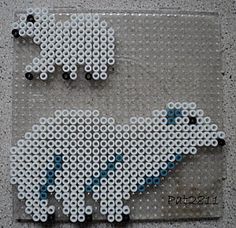 Perler polar bear Hama Beads Christmas, College Crafts, Easy Perler Bead Patterns, Melty Bead Patterns, 3d Perler Bead, Fuse Bead Patterns, Perler Bead Templates, Bead Loom Pattern, Hama Bead