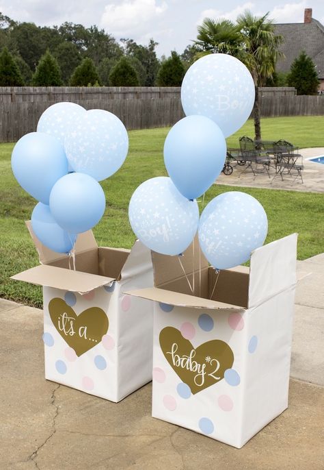 Gender Reveal Party Food, Reveal Party Games, Twin Gender Reveal, Gender Reveal Party Games, Idee Babyshower, Gender Reveal Themes, Gender Reveal Ideas, Baby Reveal Party, Gender Party