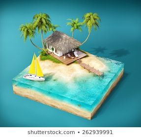 Diy Resin Wall Art, Island Cake, Island Water, Marine Landscape, Illustration Travel, Tropical Painting, Forest And Wildlife, Tropical Landscape, Fairy Garden Designs