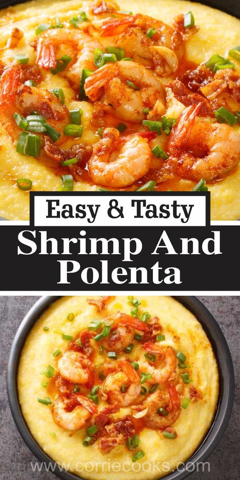 Grilled Shrimp And Polenta, Shrimp With Polenta Recipes, Venetian Shrimp With Polenta, Roasted Feta Shrimp And Polenta, Polenta With Shrimp, Shrimp Polenta Recipes, Polenta And Shrimp Recipes, Shrimp And Polenta Recipes, Polenta Shrimp