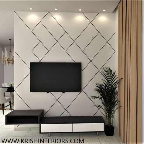 Hall Room Design, Bedroom Paint Design, Tv Cabinet Design Modern, Modern Wall Paint, Geometric Wall Paint, Small Game Rooms, Modern Tv Unit Designs, Drawing Room Design, Wall Unit Designs