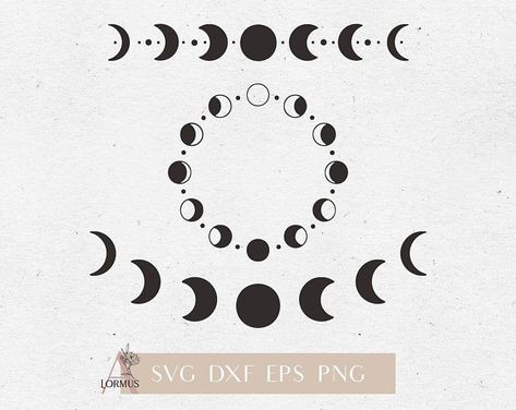 Cricut Starbucks Cup, Mom Son Tattoo, Celestial Svg, Boho Logo Design, Tracing Art, Moon Phases Tattoo, Logo Elements, Witch Tattoo, Phases Of The Moon