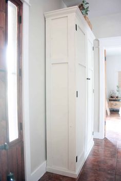 Armoire Repurpose, Foyer Closet, Armoire Diy, Repurpose Diy, Armoire Entree, Armoire Makeover, Diy Mudroom, No Closet Solutions, Diy Entryway