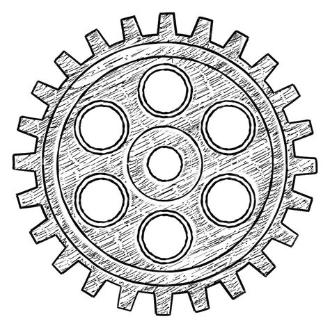 Premium Vector | Clock gear drawing Old machine gear sketch Gear Sketch, Gears Drawing, Gear Template, Sleeve Reference, Gear Drawing, Clock Gears, Nike Gear, Drawing Hands, Old Hands