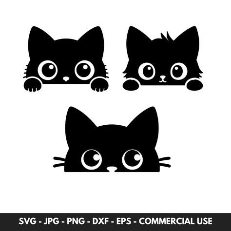 Cute Peeking Cat SVG Bundle for Digital Download - Perfect for Your Creative Projects! Do you like making things? Our cute cat SVG bundle can help make your projects look great! The drawing is great for cut files that you can use for all kinds of crafts and artwork. Whether you really love crafts or just want to make something fun, this cat vector is perfect. It's easy to use on your computer or software you use for design projects. Get these cute cat silhouettes today to make your next project Cat Line Art Simple, Cricut Cat Designs, Cute Cat Silhouette, Cat Peeking Drawing, Silhouette Chat, Cat Projects, Peeking Cat, Cat Svg, Cat Vector