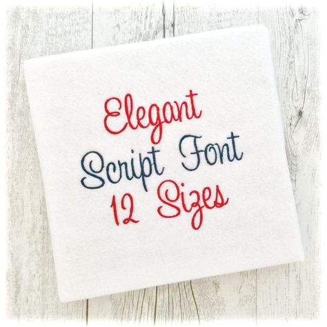 Elegant Script Machine Embroidery Fonts Designs ~ 12 Sizes Included Cute Things To Buy, Monogramm Alphabet, Machine Embroidery Fonts, Fonts Embroidery, Create Name, Sewing Easy, Pes Embroidery, Wedding Embroidery, Embroidery Alphabet