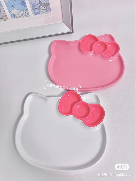 Hello Kitty Trinket Dish, Pottery Clay Ideas, Clay Hello Kitty, Clay Dishes Diy, Hello Kitty Diy, Plate Ideas, Hello Kitty Jewelry, Diy Air Dry Clay, Cute Furniture