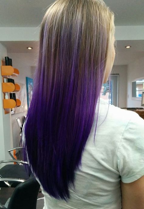 Dark blonde and purple ombre Blond And Violet Hair, Blonde And Purple Hair Ombre, Purple Hair Ombre, Blonde And Purple Hair, Blonde And Purple, Hair Layers, Purple Ombre Hair, Ombre Hair Blonde, Blonde Roots