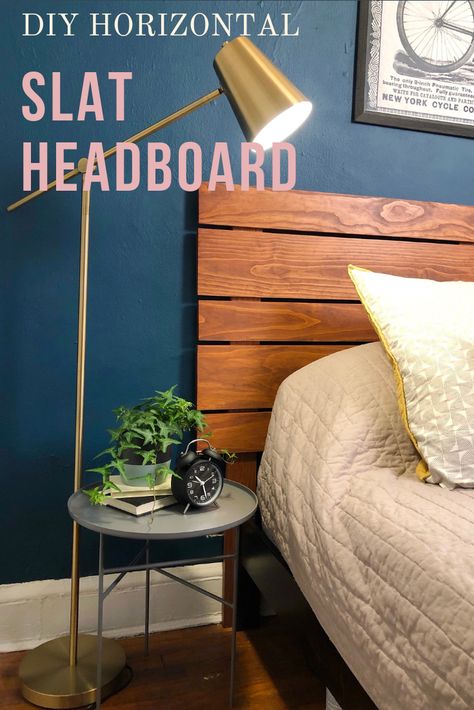 DIY Wood Slat Headboard — Crafty Lumberjacks Wall Headboard Ideas Diy, Diy Queen Headboard, Organization Drawing, Wood Slat Headboard, Slat Headboard, Diy Bed Headboard, Diy Wood Headboard, Nautical Bedding, White Rattan