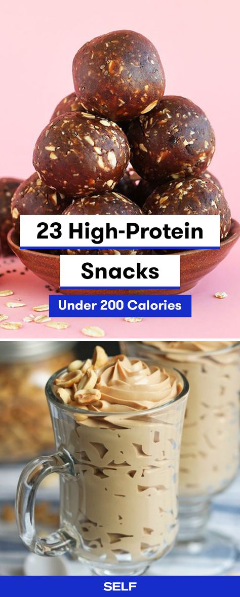 These healthy high-protein snacks are great on-the-go and will satisfy your sweet tooth. Many are vegan or vegetarian, easy to make, and take less than 20 minutes! Low Carb Snack Bars, Snacks Under 200 Calories, Snacks Under 200, Healthy High Protein Snacks, Healthy Protein Snacks, Low Carb Snack, Healthy Vegan Snacks, Vegetarian Snacks, 200 Calories