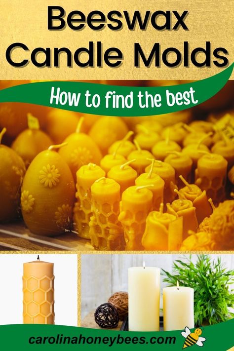 How to choose the best beeswax candle molds for your craft project. Molds are available in metal, plastic and silicone, which ones are the best for making beeswax candles? Beeswax Molds, Making Beeswax Candles, Beeswax Recipes, Candle Making Materials, Candle Recipes, Lavender Linen Spray, Candle Wax Molds, Bee Wax Candles, Pine Cone Candles