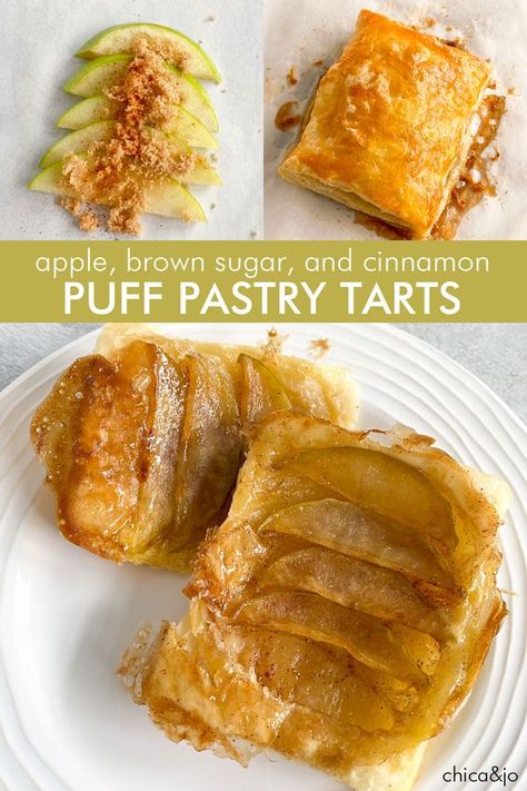 Apple Cream Cheese Turnovers With Puff Pastry, Apple Flaky Pastry, Sheet Pan Puff Pastry, What To Put In Puff Pastry, Puff Pastry Recipes Danish, Upside Down Apple Pastry, Puff Pastry Dessert Upside Down, Upside Down Dessert Puff Pastry, Apple Caramel Puff Pastry