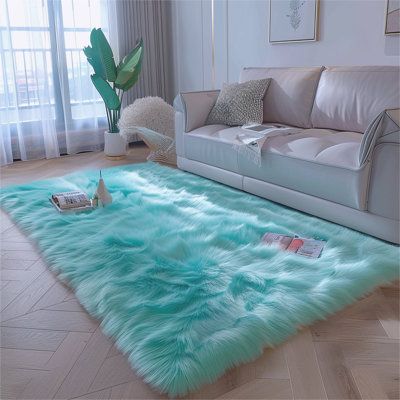 Princess Rooms, Light Blue Living Room, Girls Princess Room, Fluffy Rugs, Funky Living Rooms, Fuzzy Rug, Christmas Luxury, Faux Fur Rug, Plush Carpet