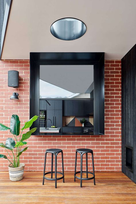 Pine House by Bryant Alsop Red Brick House Interior, Red Brick Interior, Brick Masonry, Edwardian House, Double Height, Red Brick House, Melbourne House, Real Family, Street House