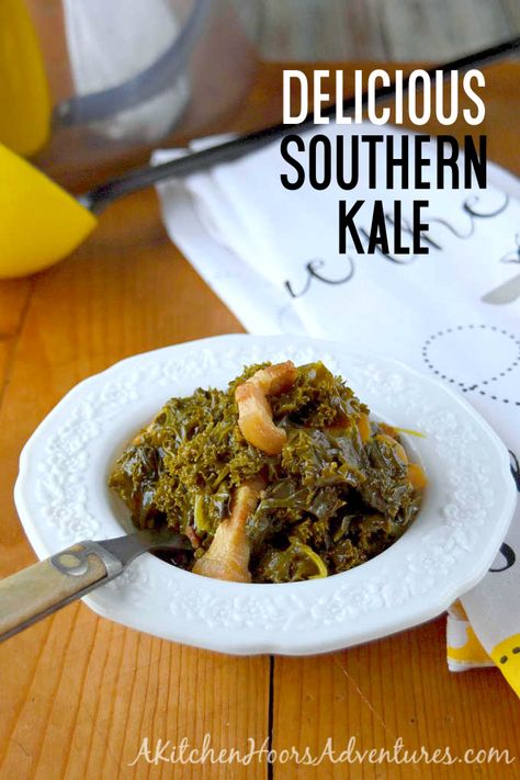 Kale Southern Style, Kale Recipes Southern, Kale Greens Recipe Southern Vegan, Kale Cooked Like Collard Greens, Southern Kale Greens, Cooked Kale Recipes Southern, Southern Kale Recipes, Boiled Kale Recipes, How To Cook Kale Greens On Stove