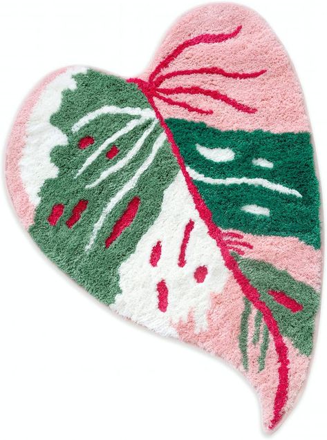 Princess Kitchen, Carpet Green, Moss Rug, Cute Bath Mats, Solid Shapes, Plants Decor, Bedroom Plants, Pink Princess, Leaf Shapes