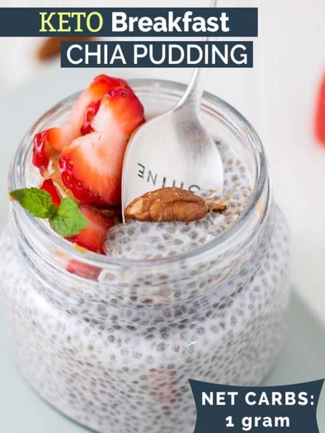 Low Carb Chia Seed Pudding, Keto Chia Seed Recipes, Keto Chia Seed Pudding, Chia Seed Nutrition Facts, Chia Seed Nutrition, Breakfast Ideas Without Eggs, Easy Pudding Recipes, Vanilla Chia Pudding, Keto Chia Pudding