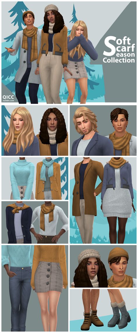 Ts4 Cc Scarf, Mods Ts4, Canon Event, Sims 4 Seasons, Ts4 Mods, Winter Maxi, Sims Packs, Pelo Sims, Sims 4 Mm Cc