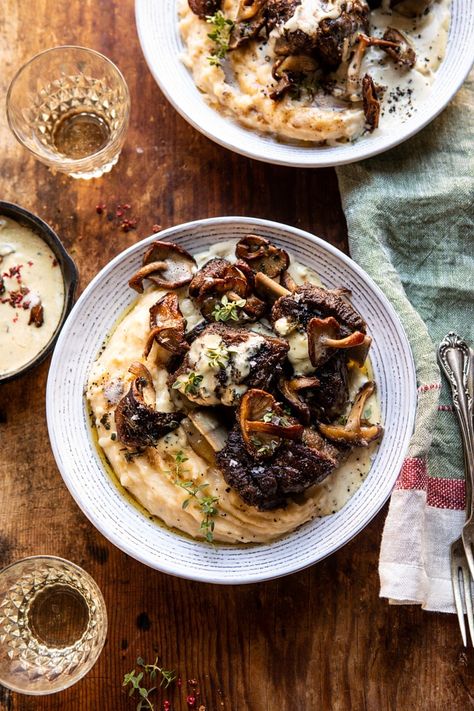 White Wine Braised Short Ribs with Buttered Mushroom Cream Sauce | halfbakedharvest.com #slowcooker #crockpot #shortribs #holiday #christmas Wine Braised Short Ribs, Vegetables Dinner, Recipes Japanese, Bacon Dinner, Mushroom Cream Sauce, Half Baked Harvest Recipes, Japanese Dinner, Mushroom Cream Sauces, Slow Cooker Recipes Beef