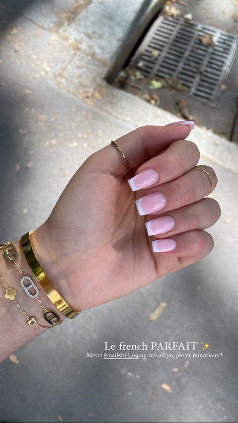 White French Tip Nails With Pink Base, Ongles Gel French, Heart With Eyes, Blush Pink Nails, Mode Zara, White French Tip, Baddie Nails, French Rose, Planning Wedding