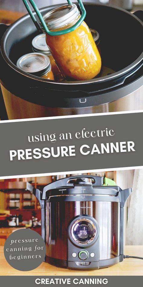 Using an Electric Pressure Canner: Canning Tips and Tricks - Preserving food is a great way to make sure you have nutritious meals on-hand. Pressure canning is an easy & safe way to do this, and an electric pressure canner makes the process even easier. Whether you’re new to pressure canning or looking for more efficient ways to stock up, this guide to using an electric pressure canner is a great resource. Learn how to use the equipment and get recipes and tips for canning meals in jars. Pressure Canner Recipes, Electric Pressure Canner, Meals In Jars, Canning Meals, Pressure Canning Meat, Canning Pressure Cooker, Easy Canning, Pressure Canning Recipes, Pressure Cooking Recipes