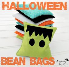 How to make Bean Bags + Halloween Games How To Make Beans, Church Halloween, Bean Bag Games, Fun Halloween Games, Bean Bag Toss Game, Halloween Games For Kids, Bean Bag Toss, Bag Toss, Halloween Party Games