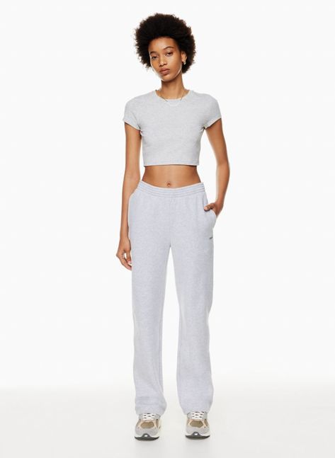 COZY FLEECE BOYFRIEND STRAIGHT SWEATPANT | Aritzia Aritzia Straight Sweatpants, Aritzia Grey Sweatpants, Aritzia Sweatpants, Women Dress Pants, Tna Leggings, Straight Sweatpants, Straight Leg Sweatpants, Boyfriend Sweatpants, Trousers Casual