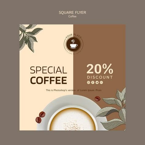 Coffee Web Design, Coffee Template, Coffee Menu Design, Coffee Poster Design, Instagram Design Layout, Coffee Cup Art, Social Media Advertising Design, Media Design Graphics, Food Graphic Design