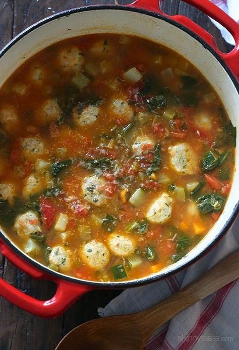 Skinnytaste Soup, Meatball Vegetable Soup, Mini Turkey Meatballs, Turkey Meatball Soup, Turkey Meatball, Meatball Soup, Turkey Meatballs, Skinny Taste Recipes, Smart Points