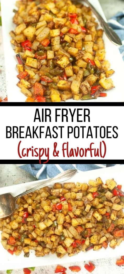 Start your day off right with these flavorful air fryer breakfast potatoes. They’re crispy on the outside, tender on the inside, ready in less than 30 minutes and made with simple ingredients. Fried Breakfast Potatoes, Air Fryer Breakfast Potatoes, Crispy Breakfast Potatoes, Leftover Breakfast, Air Fry Potatoes, Air Fryer Breakfast, Potato Breakfast Recipes, Breakfast Sides Dishes, Breakfast Sides