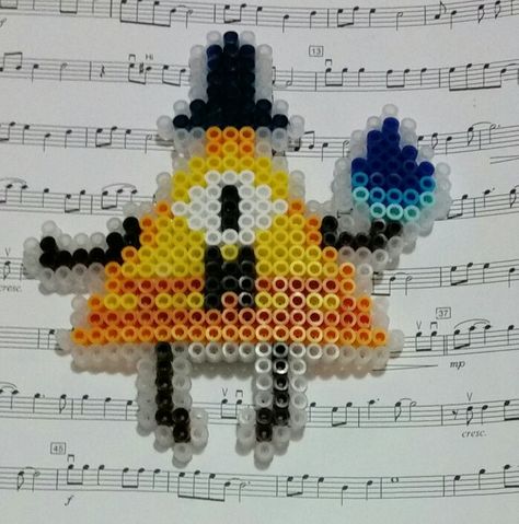 Bill Cipher perler bead magnet for mah locker!!!! Credit: Cucumber-Chan ( no repins ) ♡ Gumball Perler Beads, Chappell Roan Perler Bead, Bill Cipher Perler Beads, Meme Perler Beads Pattern, Stray Kids Perler Beads, Dhmis Perler Beads, Perler Necklace, Gravity Falls Perler Beads, Perler Creations